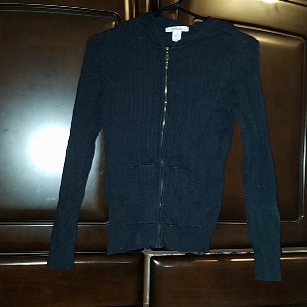 Style&Co Black Zip Hooded Sweater